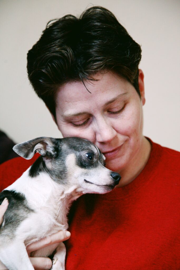 woman with dog